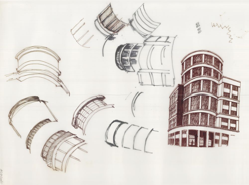 סקיצות של מגדל, הצעה לתכנון בית מלון בבית פרומין, 2001