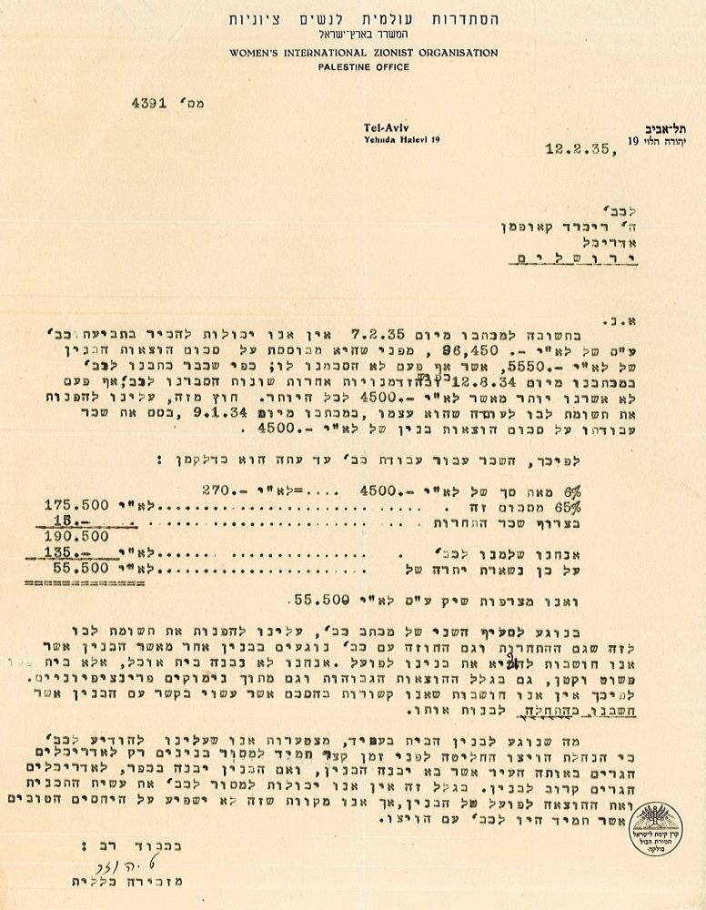 הנהלת ויצו לקאופמן, פברואר 1935