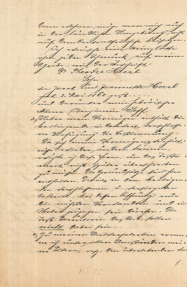 צוואתו של הרצל, 23 במאי 1900