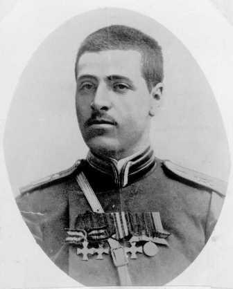 Trumpeldor with his war medals from the Russian- Japanese war