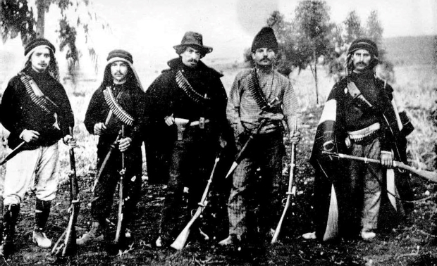 קבוצת השומרים הראשונה במסחה, כפר תבור, 1909 לערך (PHG\1075114)