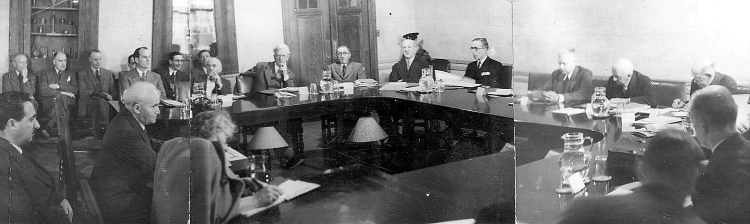 דוד בן-גוריון מעיד בפני חברי הוועדה האנגלו-אמריקנית, 1946 