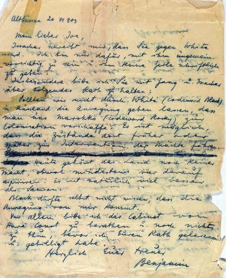 מכתבו של הרצל לג'ו  קאוון (A120\681-10)