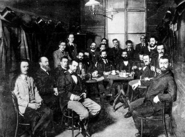 The meeting between Herzl and the leaders of the Zionist Movement, held at the Louvre cafe in Vienna