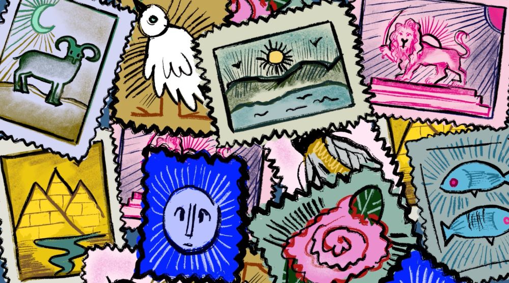 אתר ״גלויות של שלום״: בולים המסמלים את המדינות השונות במזרח התיכון